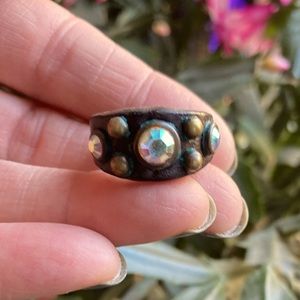 ❤️Cowgirl leather ring sz6